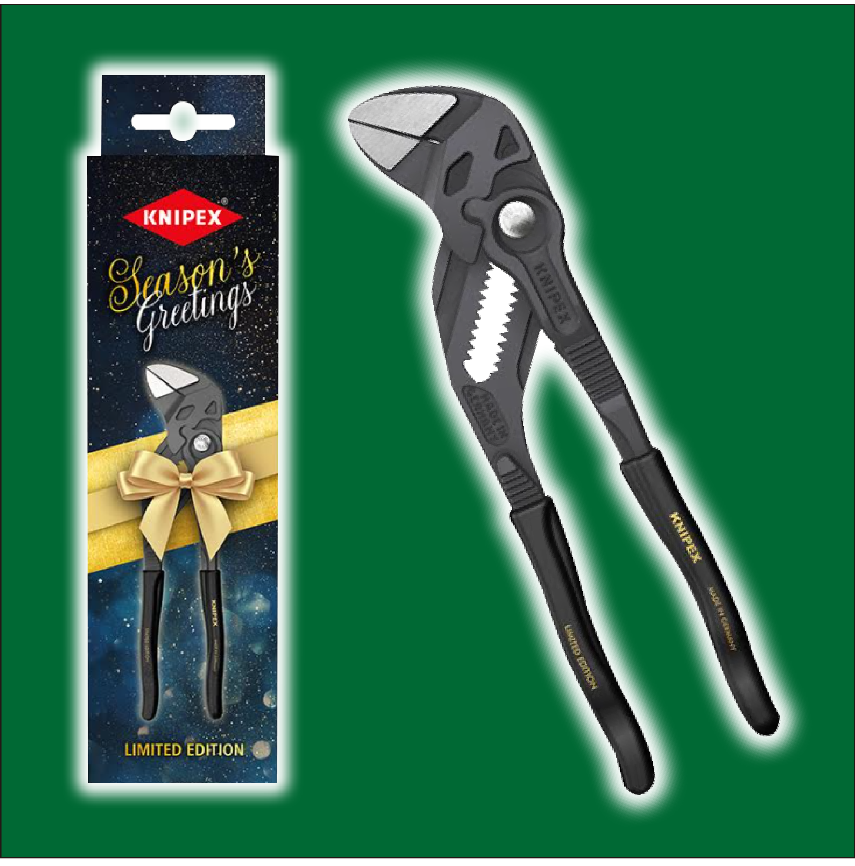 【限定】KNIPEX プライヤーレンチ2023 クリスマスVer（180mm）