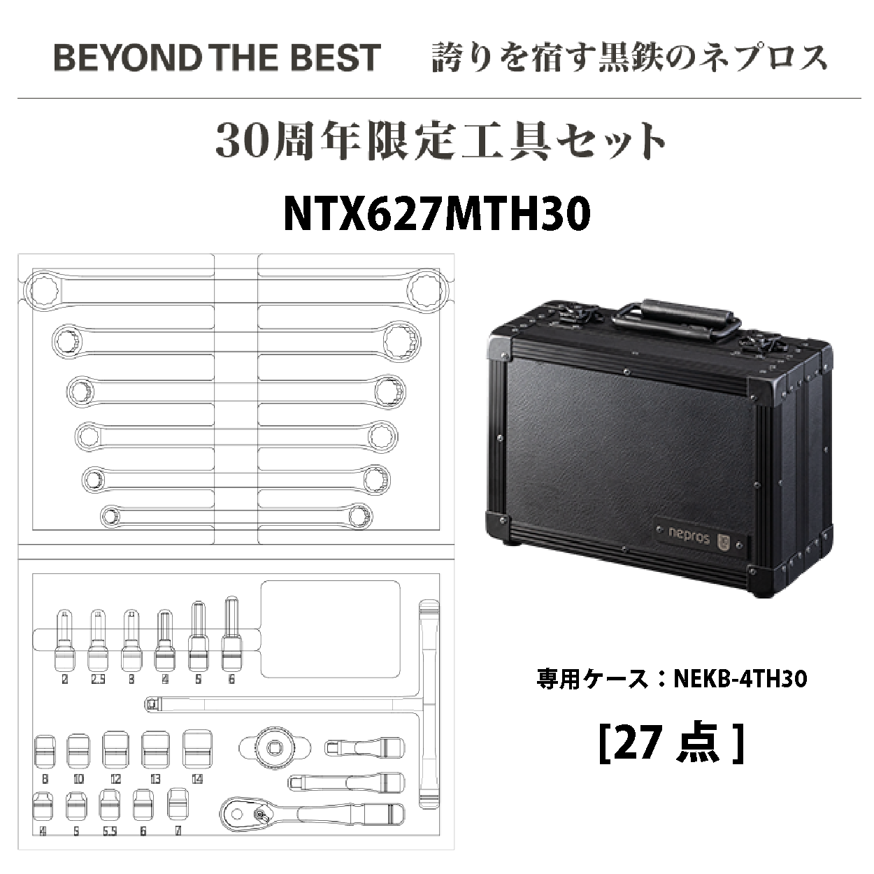nepros 30周年 工具セット [27点](NTX627MTH30)