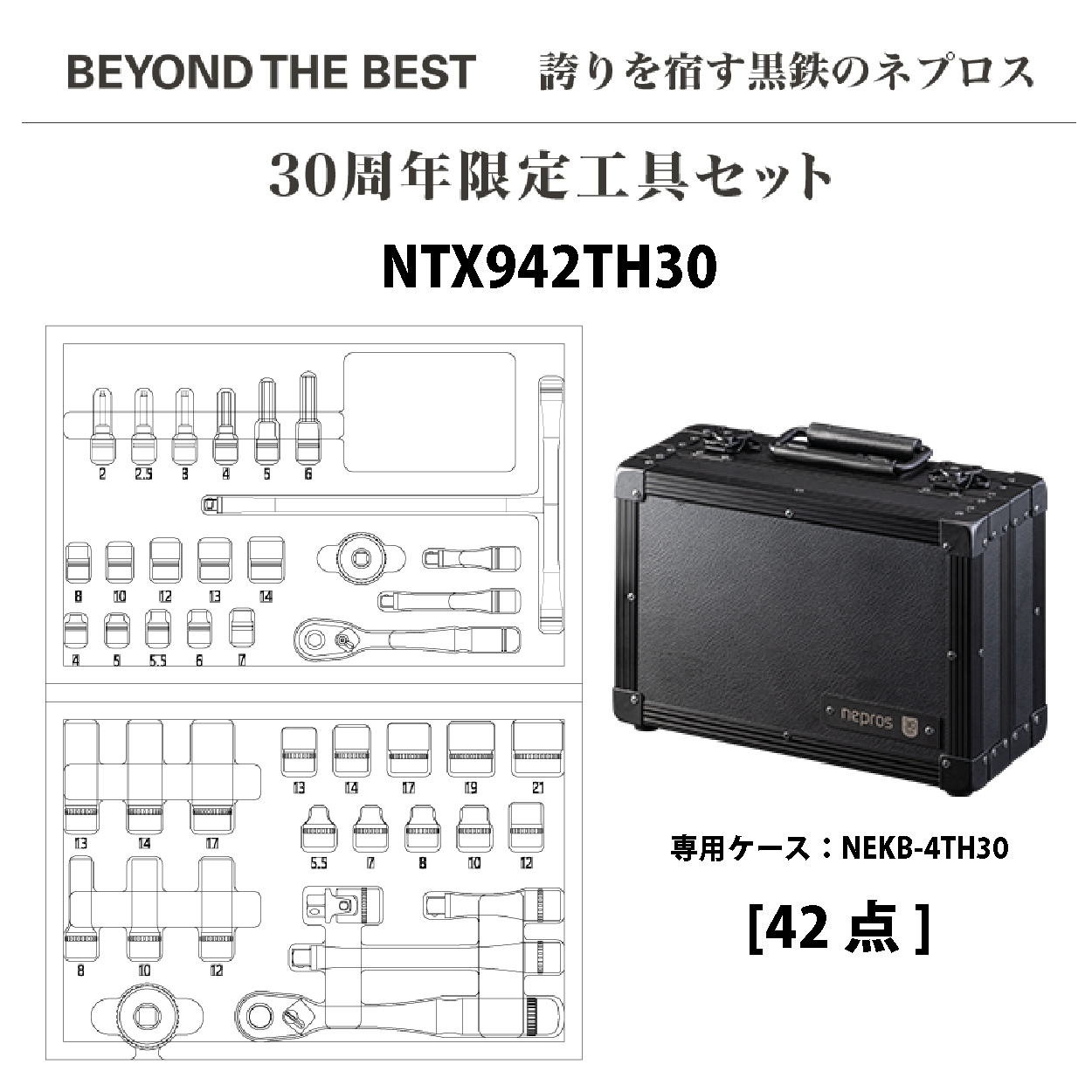 nepros 30周年 工具セット [42点](NTX942TH30)