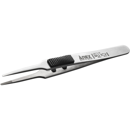 アネックス　ラバーグリップ付はじかないピンセット先丸型　はじピン