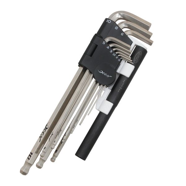 DEEN　本締めボールポイントパイプ付きHEXレンチセット　DNHXTLS9NP