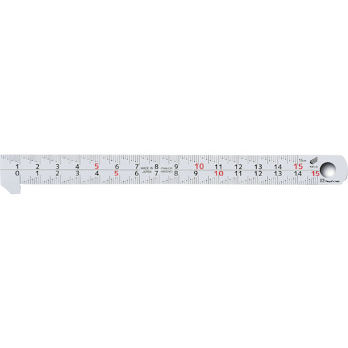 SK　フック付スケール　快段目盛　15cm　150mm