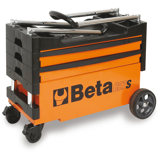 ベータ　C27S　折りたたみ式ツールトロリー　オレンジ　27000201