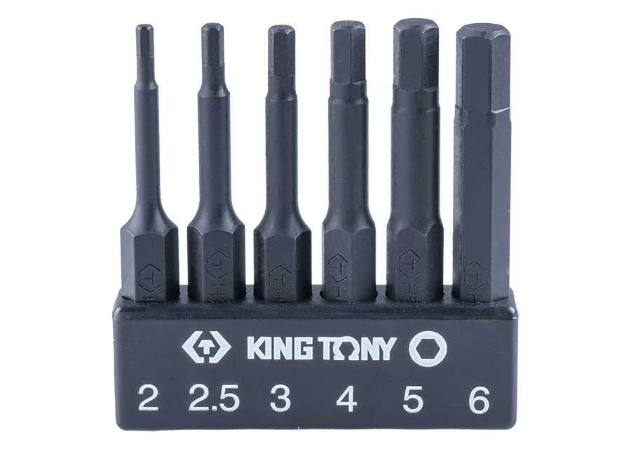 【10月中旬~下旬入荷予定】キングトニー 6 PC. 1/4インチパワービットセット(六角ヘッド) 1004_6HQ