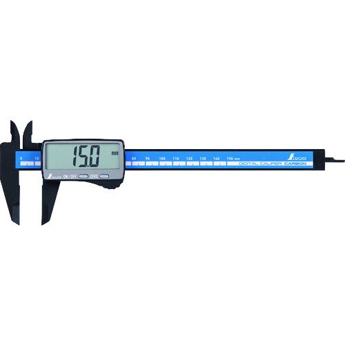 シンワ デジタルノギス カーボンファイバー大文字 １５０ｍｍ