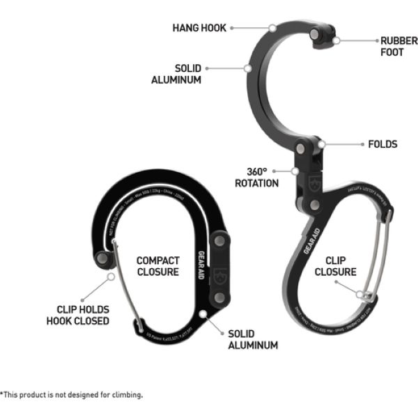 Gear Aid カラビナ型フック　ヒーロークリップ　スモール　210012-___