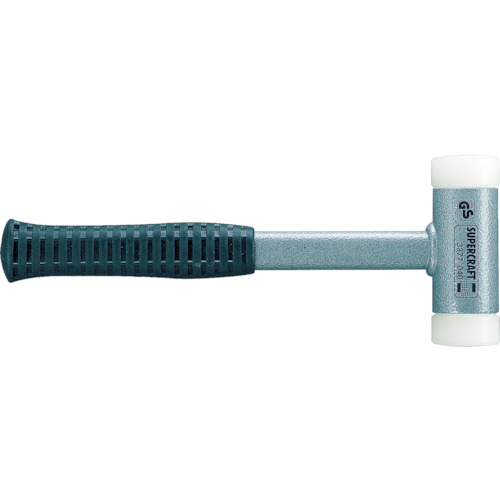 ハルダー　スーパークラフトハンマー　スティール製ハンドル付ナイロン白　頭径６　3377