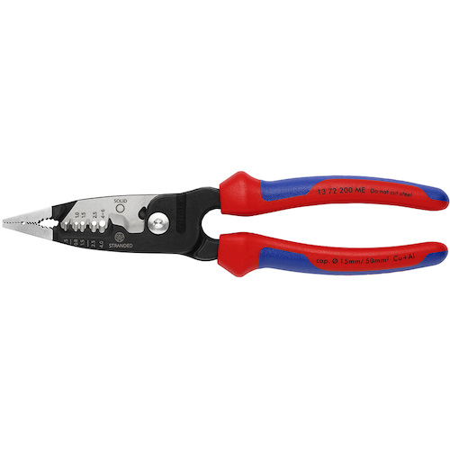 KNIPEX 電工用多機能プライヤー 200mm コンフォートグリップ 1372200ME (6107090)