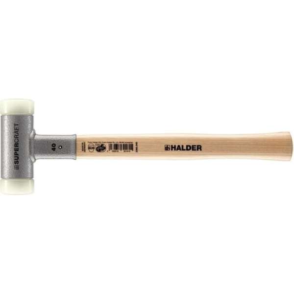 ハルダー　スーパークラフトハンマー　ヒッコリー製ハンドル付ナイロン白　頭径４　3366.040