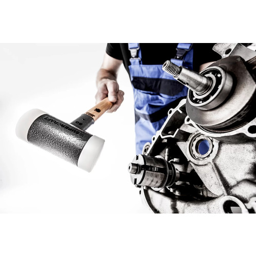 ハルダー　スーパークラフトハンマー　ヒッコリー製ハンドル付ナイロン白　頭径４　3366.040