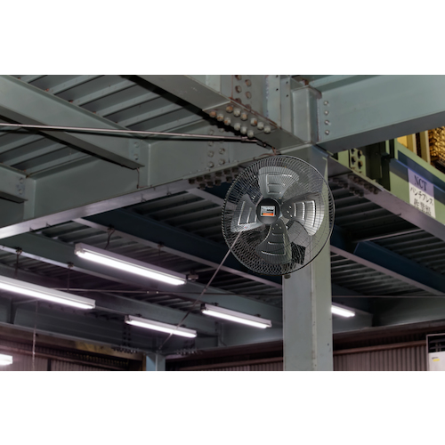トラスコ　全閉式工場扇　ジェネラルファン　壁掛けタイプ　アルミハネ　ブラック　TFBA-45W-BK