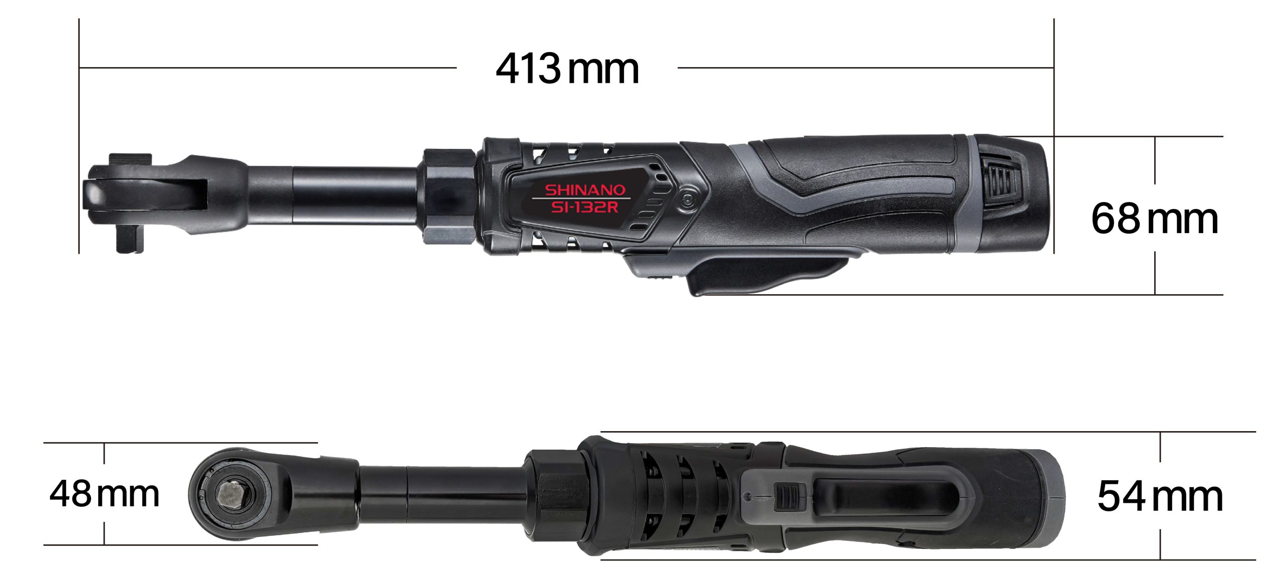 シナノ 10.8V コードレスロングラチェットレンチ 9.5sq バッテリー2個付　SI-132R　SHINANO