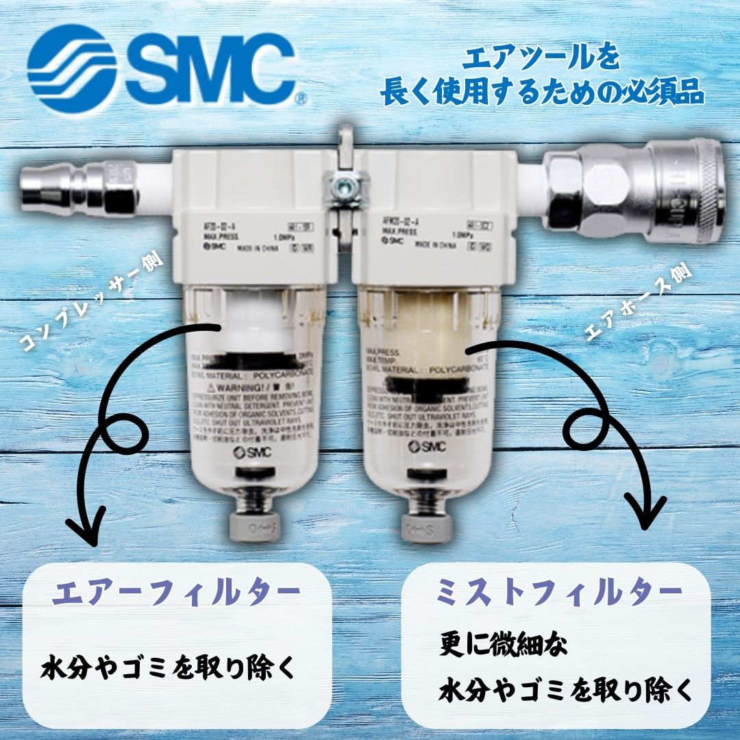 エスエムシー（SMC）エアフィルター＆ミストセパレーター　AF20+AFM20