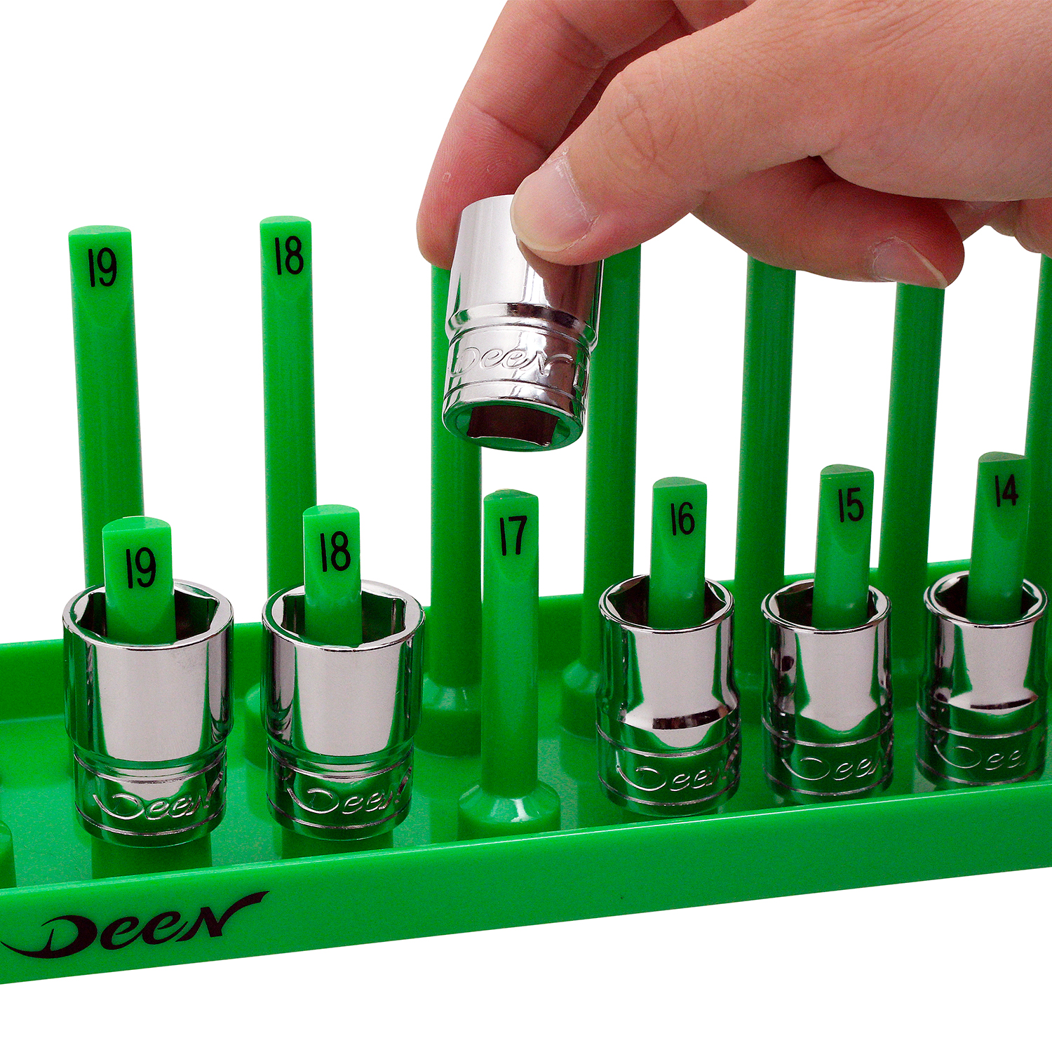 DEEN 1/2SQ用ポストタイプソケットホルダー（グリーン） STR4101GR