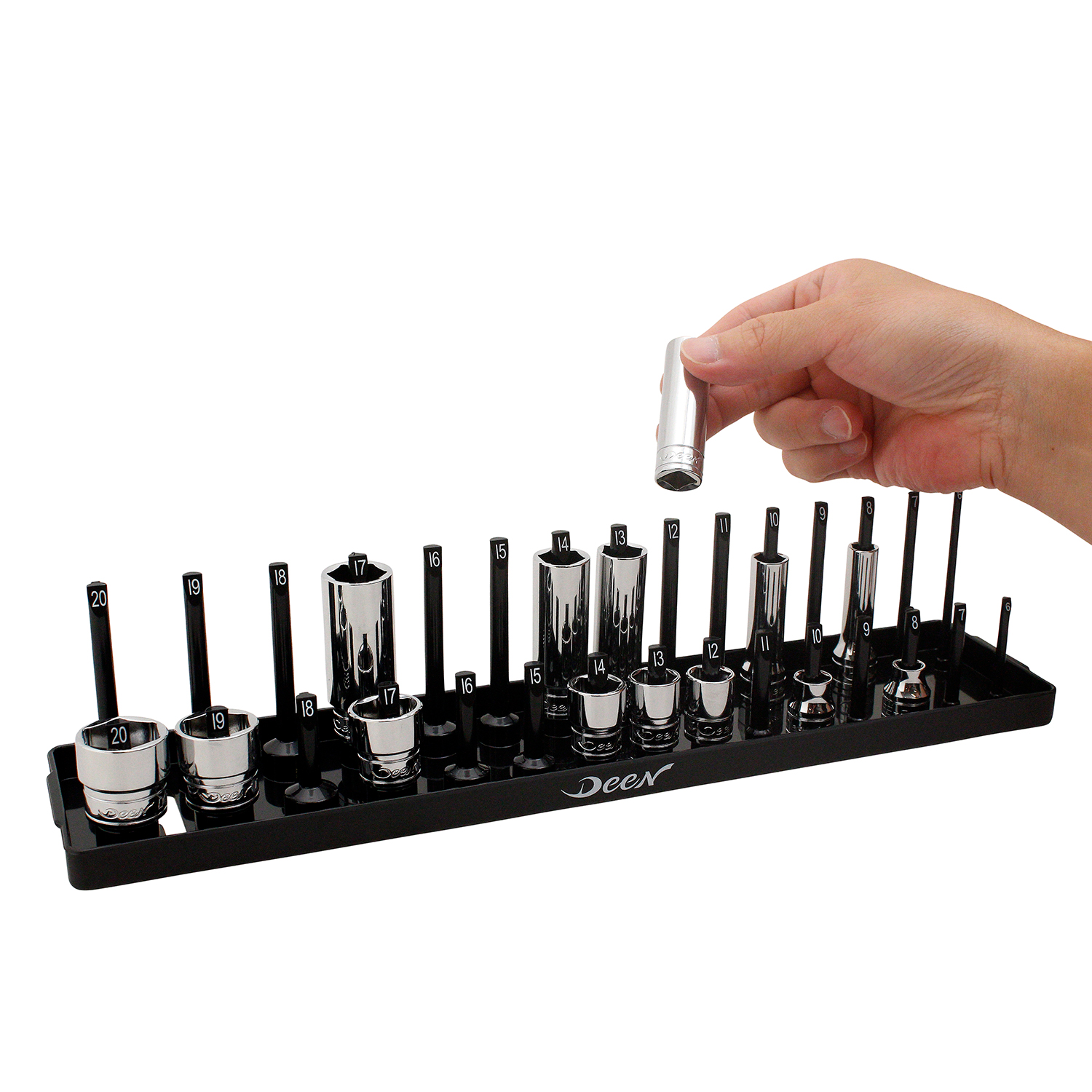DEEN 3/8SQ用ポストタイプソケットホルダー STR3801BK | 工具用品専門