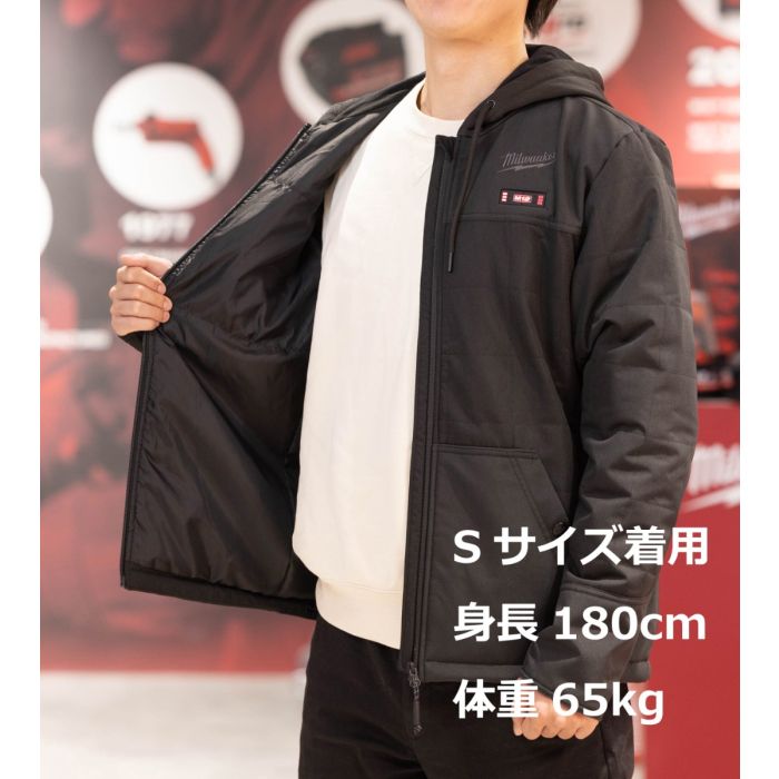Milwaukee フード付きヒータージャケット S ブラック