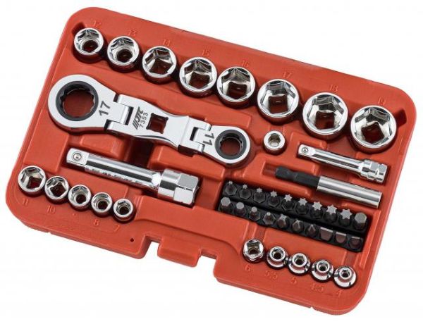 JTC 43PCS ダブルエンド首振りラチェットソケットセット JTC7353