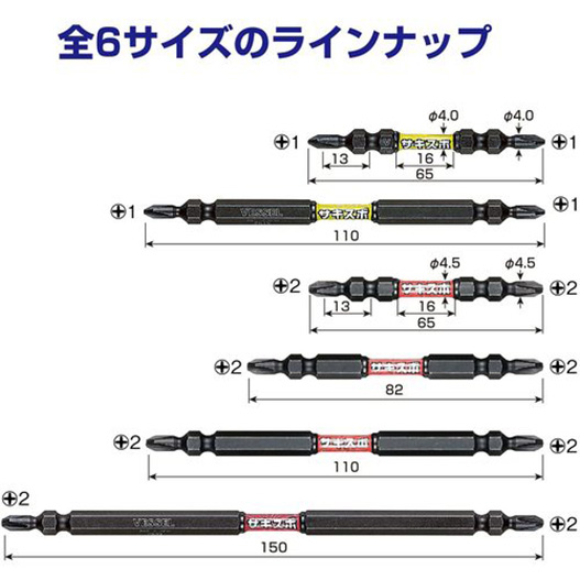 ベッセル サキスボスリムトーションビットＳＤＴ ２本組（両頭）＋２