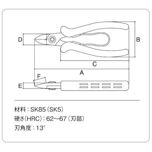 スリーピークス　精密ニッパ（バネ付）　１３０ｍｍ　SN-130