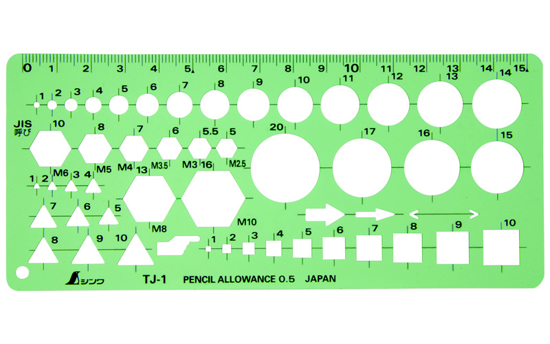 シンワ　テンプレート ＴＪ-１ ボルトナット定規　TJ-1