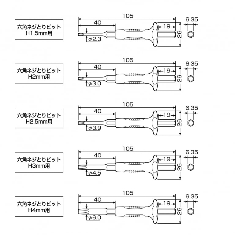 アネックス　ネジ取りインパクト7PCセット　1903-NS1