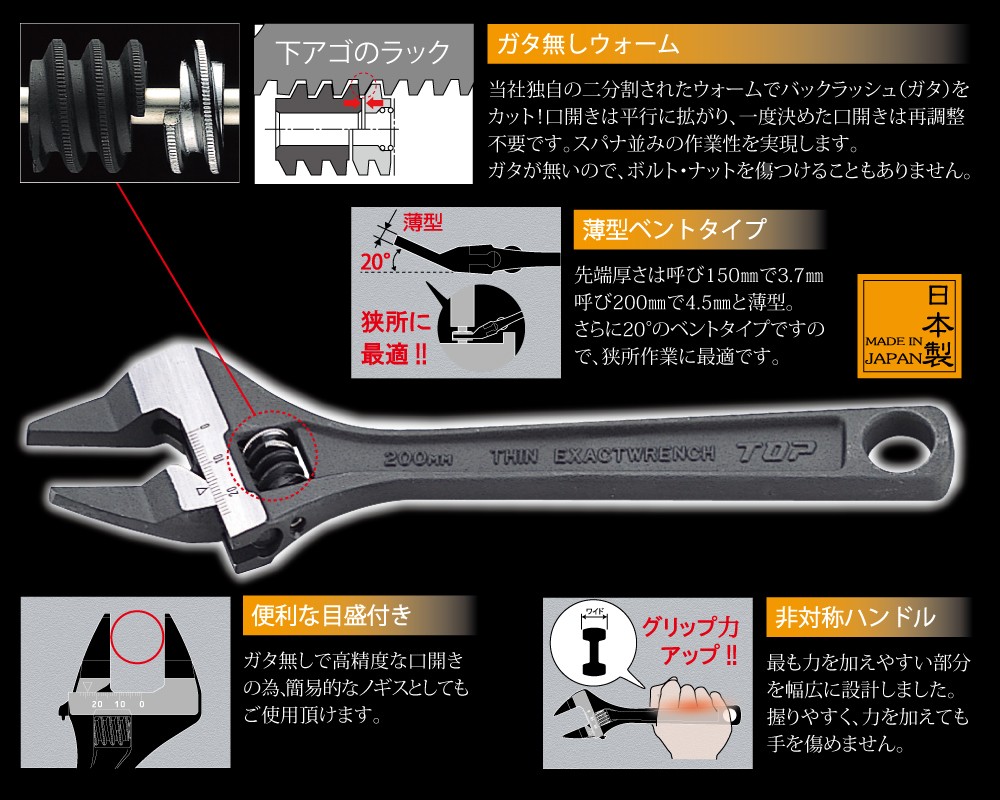 トップ　薄型イグザクトレンチ（ベント）　１５０ｍｍ　HT-150B