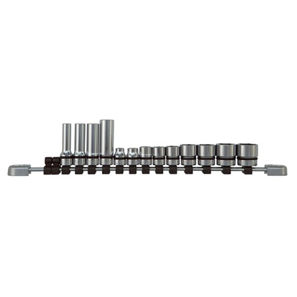 ネプロス　ファクトリーギア限定3/8SQ スタンダード&ディープソケット混合セット・6角　NTB313FG3K