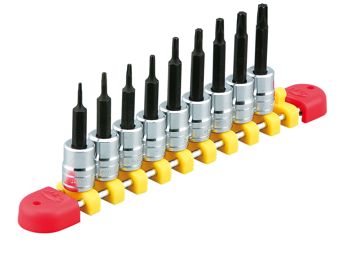 KTC 9.5sq.ショートT型トルクスビットソケットセット［8コ組］ TBT3S08T KTC 9.5sq.ショートT型トルクスビットソケットセット(8個組) TBT3S08T