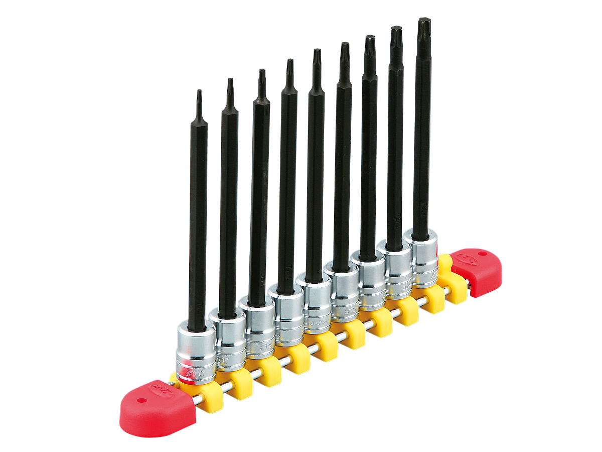 KTC　1/4SQ　ロングＴ型トルクスビットソケットセット［９コ組］　TBT2L09T