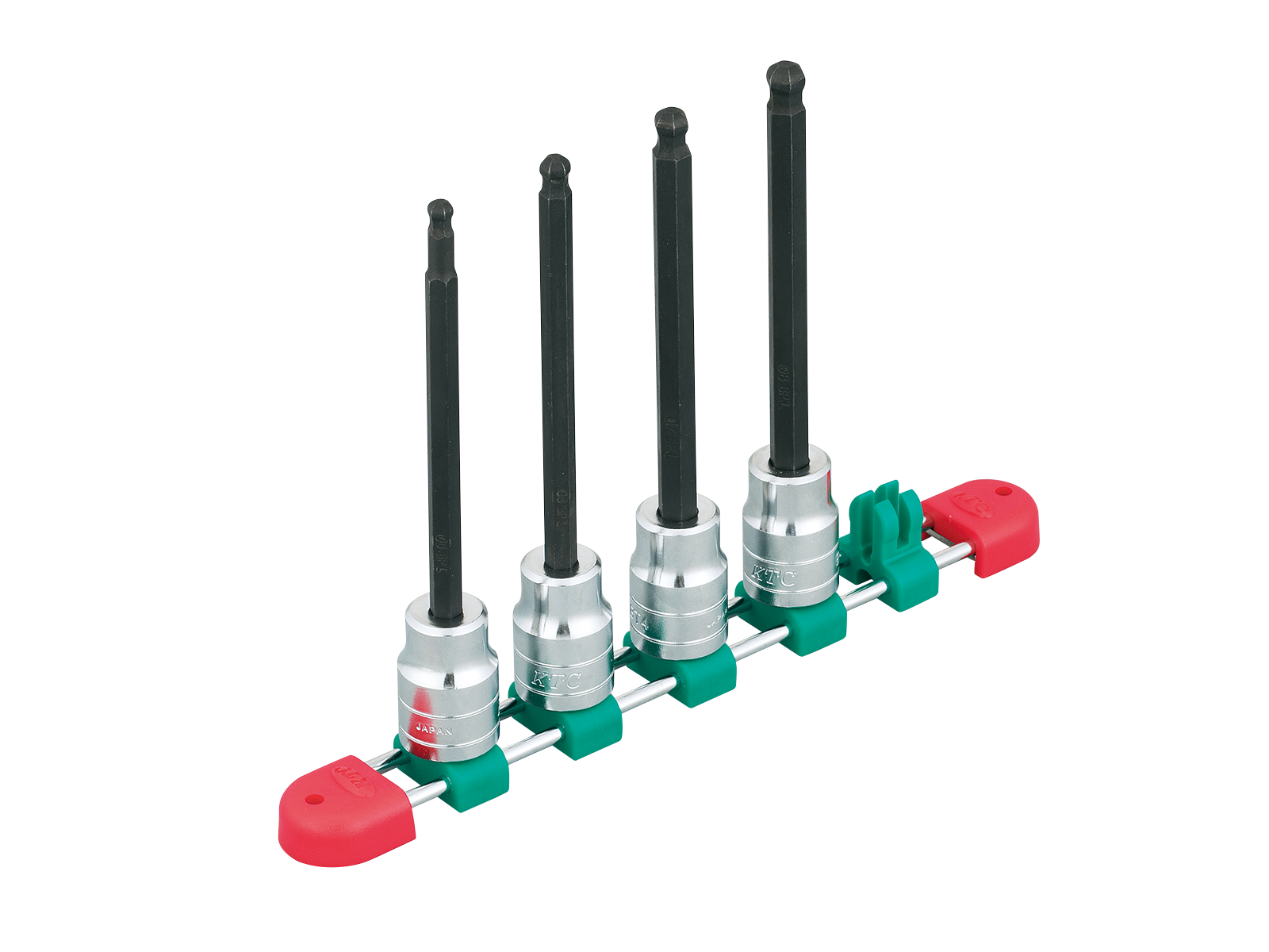 KTC　1/2SQ　ロングボールポイントヘキサゴンビットソケットセット　４コ組　TBT4L04BPH