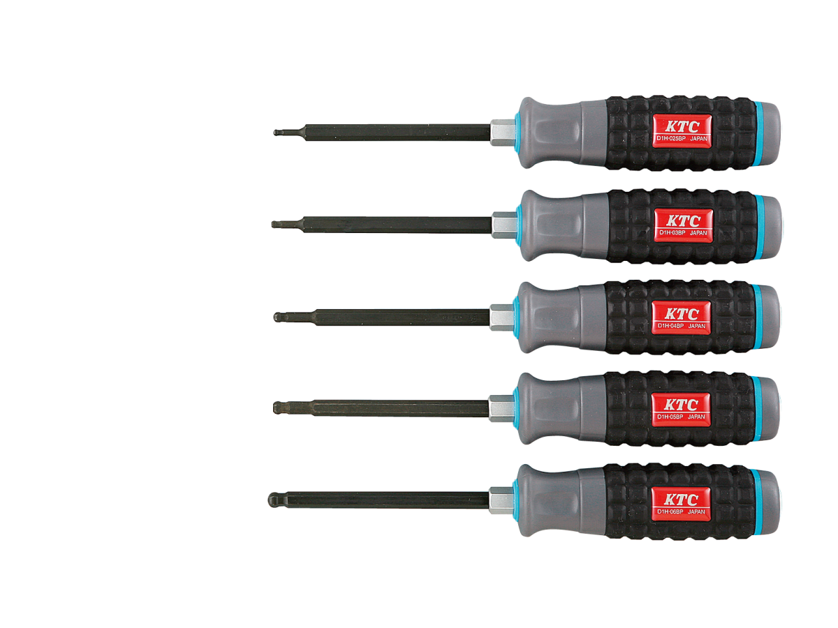 KTC　樹脂柄ボールポイントヘキサゴンドライバセット［５本組］　TD1HBP5