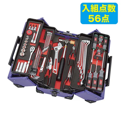 KTC 1/2SQ 工具セット（両開きプラハードケースタイプ）［52点