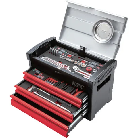 美品 KTC 工具セット HIGHEST QUALITY TOOLS ツールボックス ツールセット 工具 工具セット（チェスト+ワゴンタイプ）［98点］ | KTCツール
