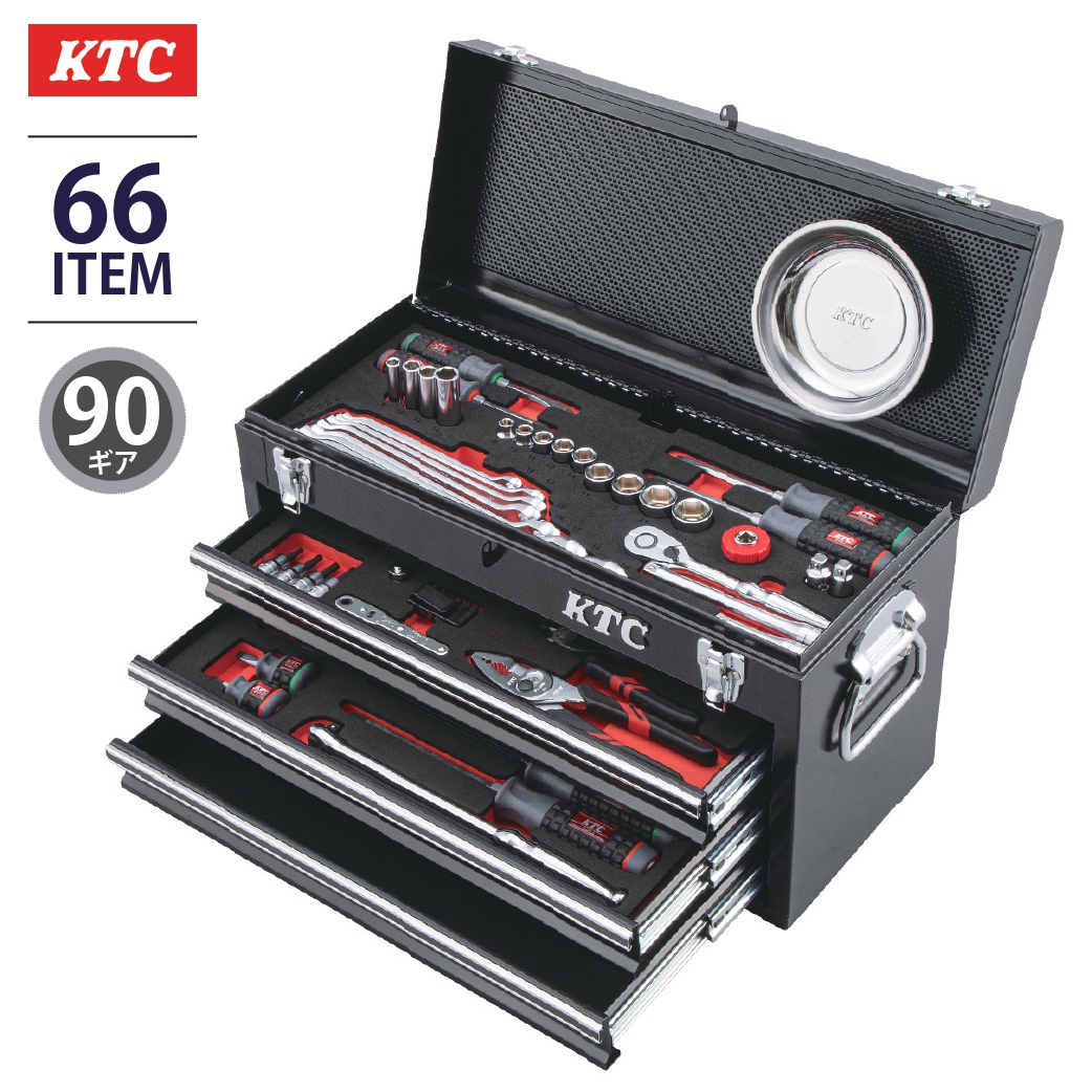 KTC 3/8SQ 工具セット（薄型収納メタルケースタイプ） SK3560SS 
