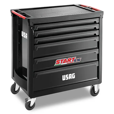 【エコツール豊田インター店】USAG/ウーザック 6段レーシングローラーキャビネット(BK) 519RS6/3NV【愛知県/豊田市/工具】 ウーザック 6段ワイドローラーキャビネット（レッド） 516 STXL6V