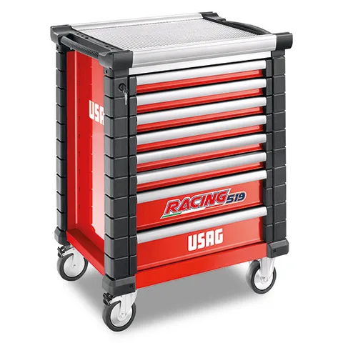 【エコツール豊田インター店】USAG/ウーザック 6段レーシングローラーキャビネット(BK) 519RS6/3NV【愛知県/豊田市/工具】 ウーザック 6段ワイドローラーキャビネット（レッド） 516 STXL6V