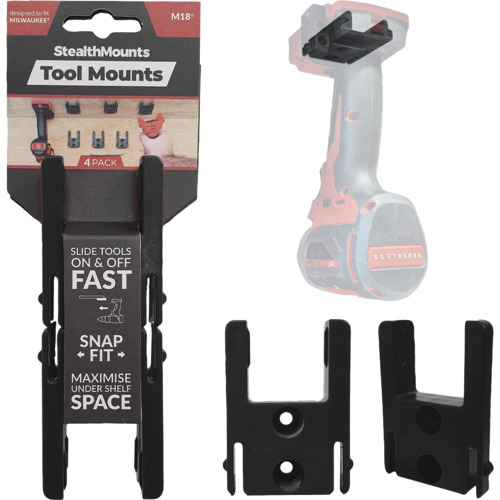 【先着ステッカープレゼント】ステルスマウント　ツールマウントミルウォーキーＭ１８用ステルスマウント（４個入り）ブラック　TM-MW18-BLK-4