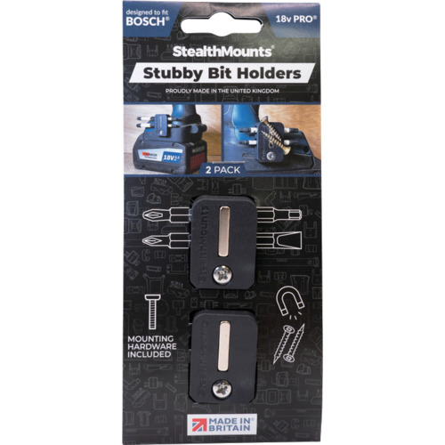 ステルスマウント　Ｓｔｕｂｂｙビットホルダーボッシュ用（２個入り）ブラック　BH-BO-S-BLK-2