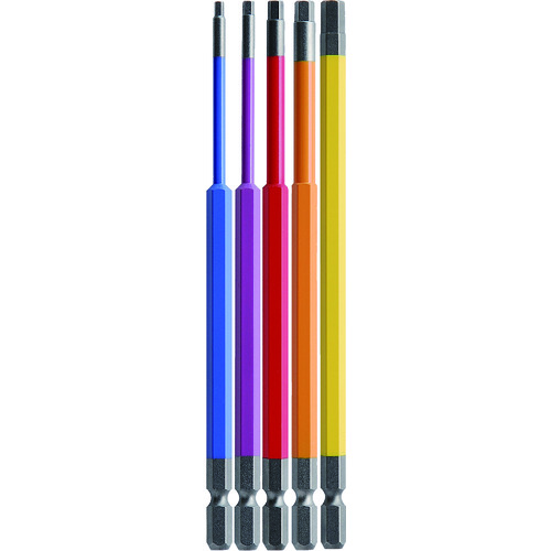 アネックス　六角レンチカラービット５本組　全長１５０ｍｍ　ACHX5-150L
