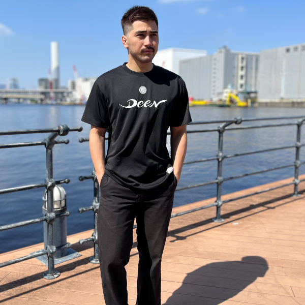 DEEN Tシャツ S/S 家紋刀鍛冶 ドライ　DNTS18_BK_