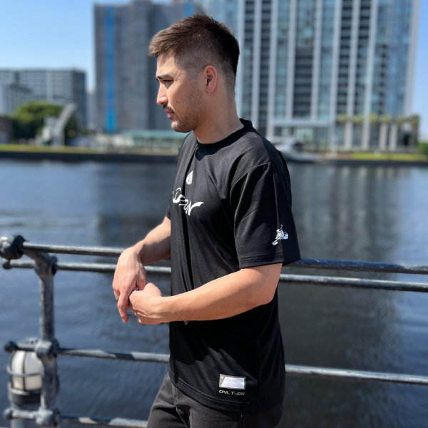 DEEN Tシャツ S/S 家紋刀鍛冶 ドライ　DNTS18_BK_