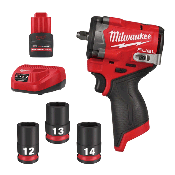ミルウォーキー新型3/8SQインパクトセット　スタンダードソケット(12・13・14mm付き)　FGM12FIW2F38-SETSP