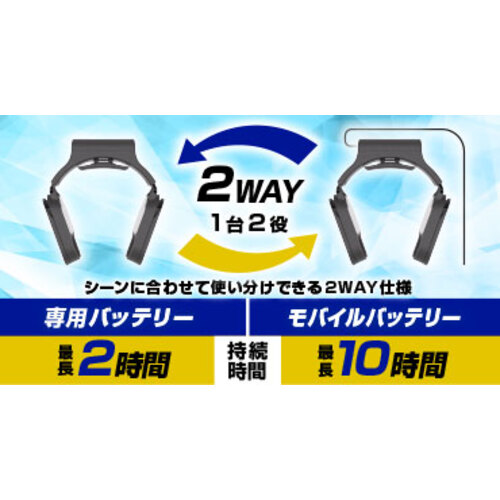 【売切商品】サンコー　ネッククーラー　Ｓｌｉｍ　グレー　モバイルバッテリーセット