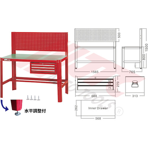 JTC 作業台（背面ボード付き） JTC3010 | ファクトリーギア - 公式