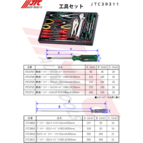 JTC 工具セット JTC39311 | ファクトリーギア公式通販 - 上質工具専門店