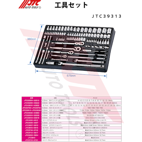 JTC 工具セット JTC39313 | ファクトリーギア公式通販 - 上質工具専門店