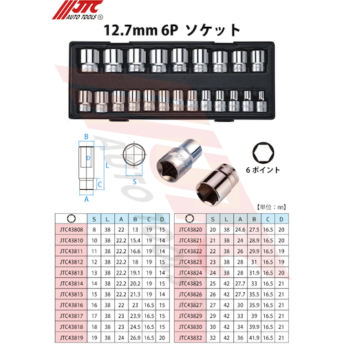 JTC　１２．７ｍｍ　６Ｐソケット　３２ｍｍ　JTC43832