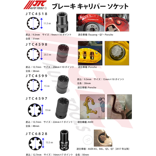 JTC ５ＰＣＳ ブレーキキャリパーソケットセット JTC4518S