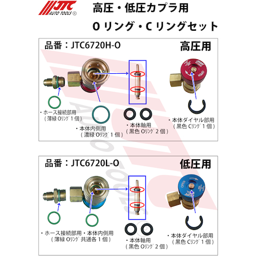 JTC　低圧カプラ用　Ｏリング・Ｃリングセット　JTC6720L-O