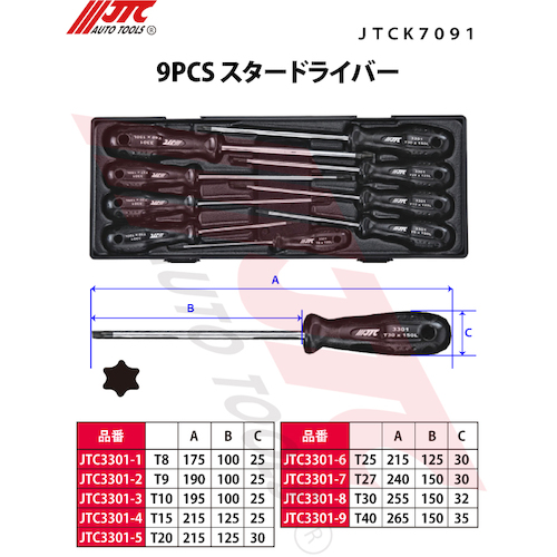 JTC　９ｐｃｓ　スタードライバーセット　JTCK7091